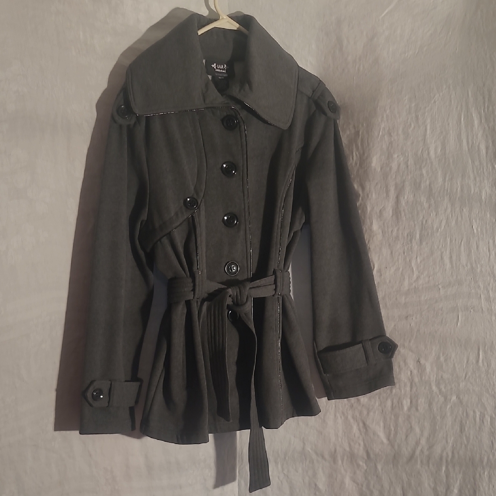 Essentials Charcoal Belted Trench Coat